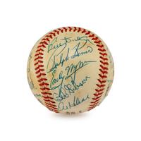 A Hall of Fame Multi Signed Autograph Baseball (PSA Sticker)