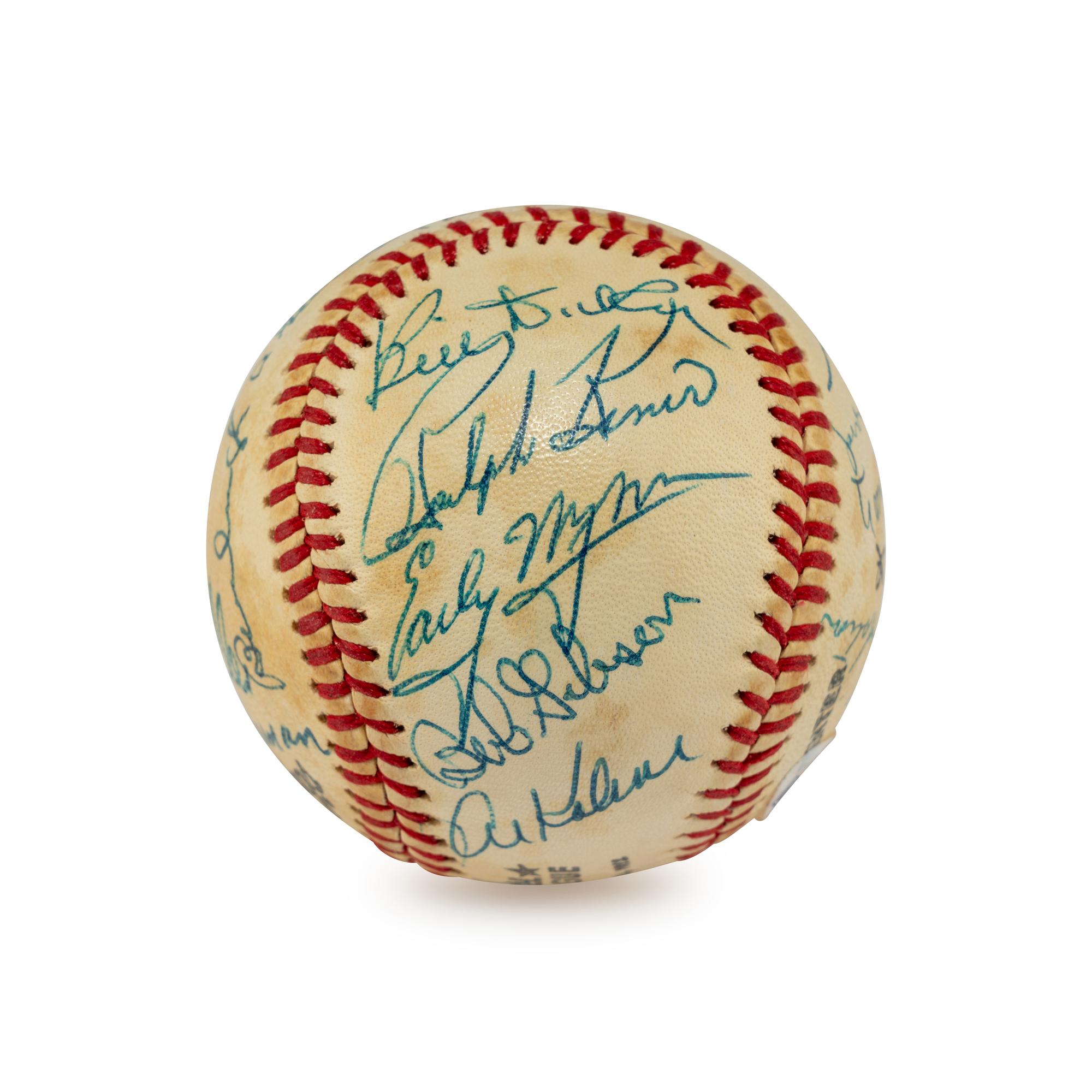 A Hall of Fame Multi Signed Autograph Baseball (PSA Sticker)