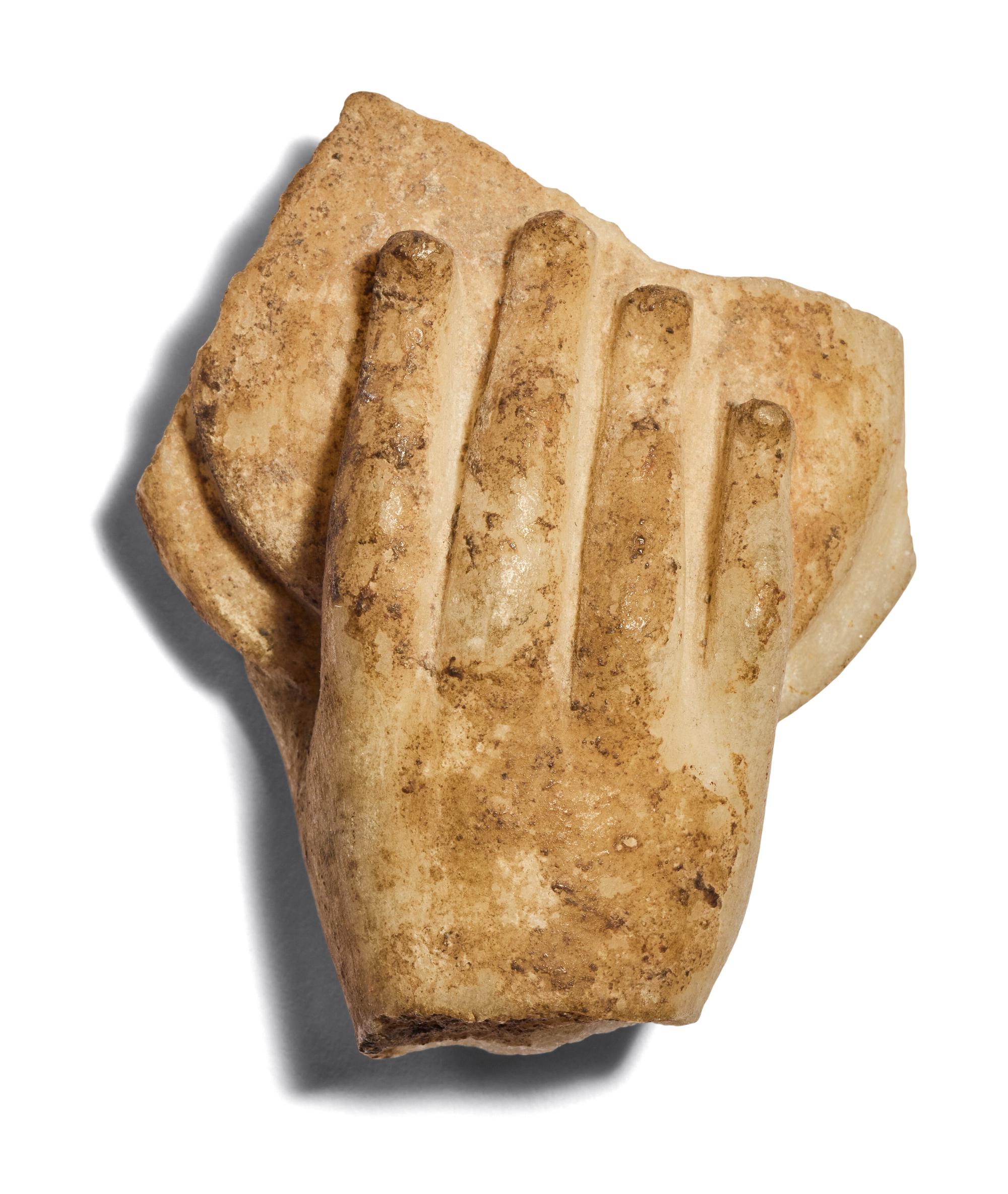 A Roman Marble Right Hand Holding a Phiale