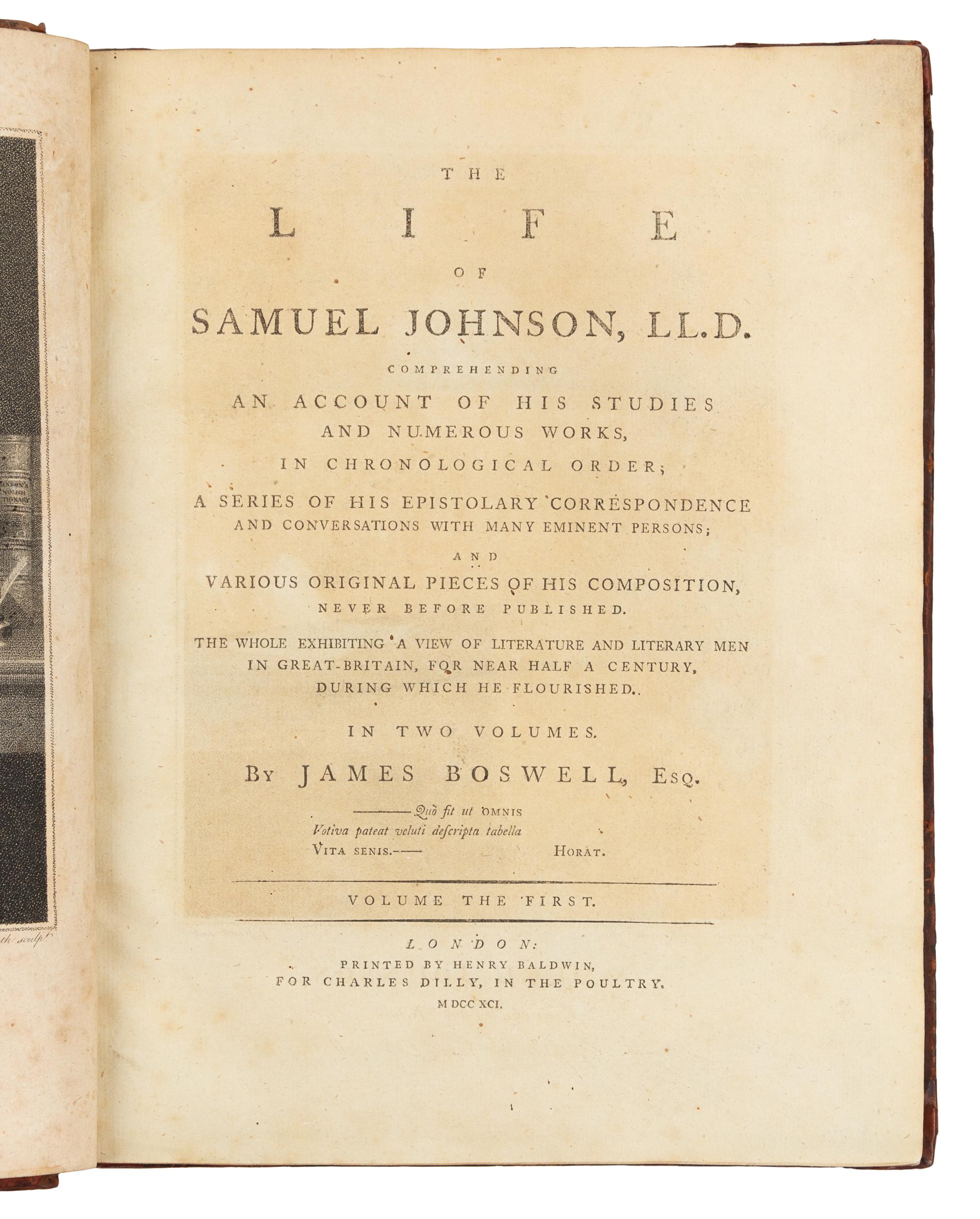 BOSWELL, James (1740-1795). The Life of Samuel Johnson. [With:] The Principal Corrections. London, 1791, 1793.