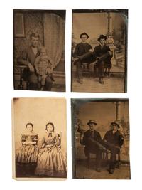 [CIVIL WAR]. A group of 2 CDV albums, one containing cartes de visite of Lt. Colonel Samuel McLean Pollock (1829-1895), 6th Iowa Cavalry, with family photos.