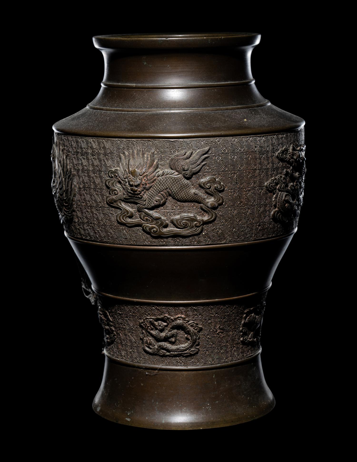 Two Japanese Bronze Vases