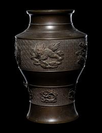 Two Japanese Bronze Vases