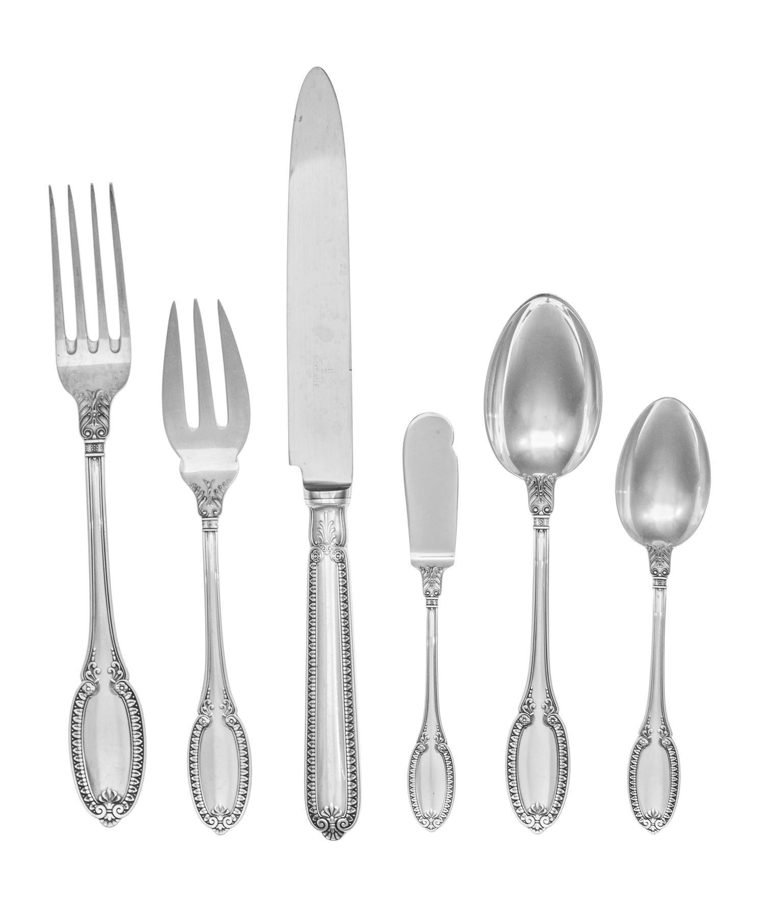 A Buccellati Silver Flatware Service