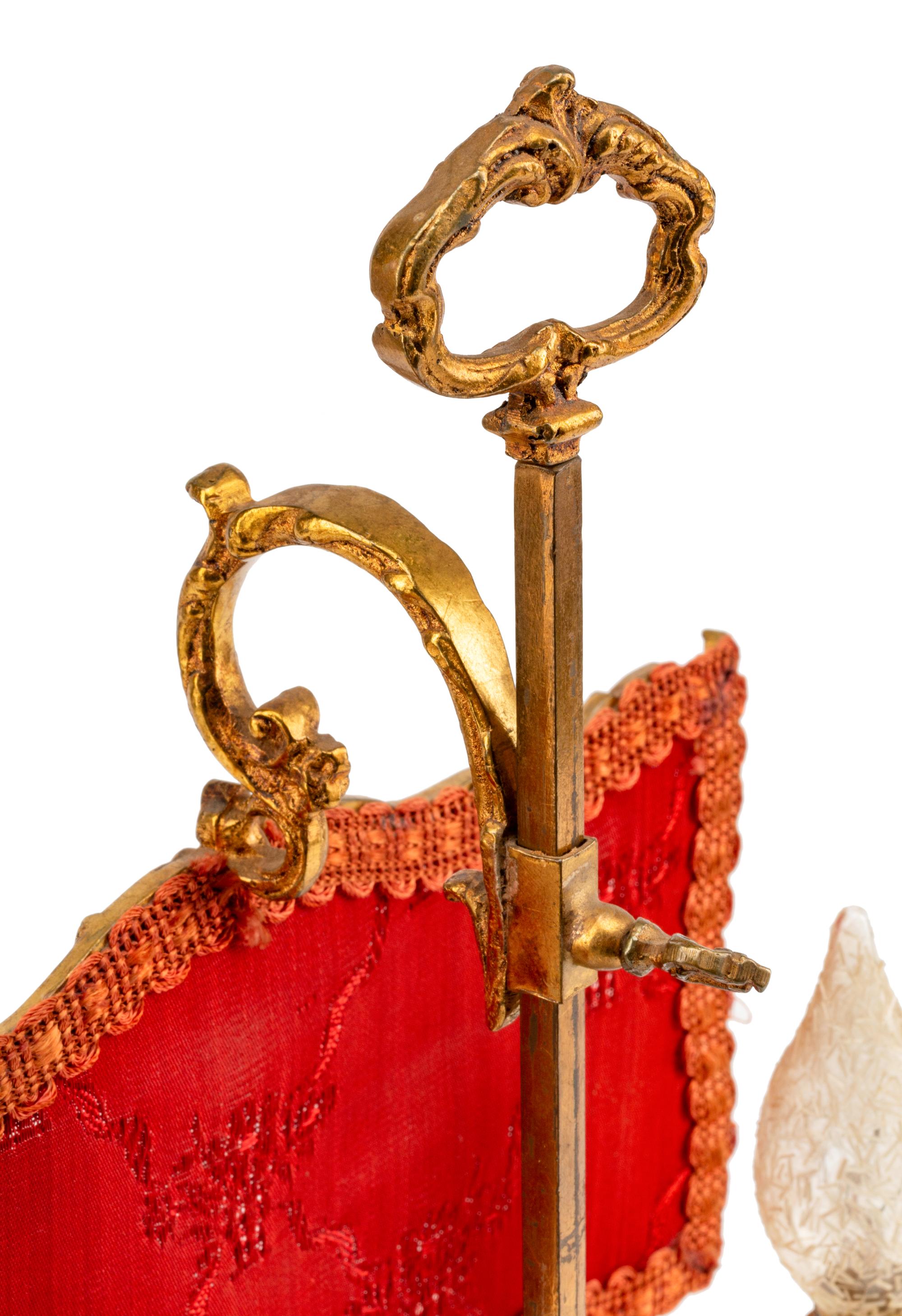 A Louis XV Style Gilt Metal Two-Light Lamp