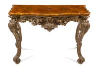 An Italian Louis XV Style Painted Console Table Height 37 x width 61 x depth 27 inches. — 20TH CENTURY