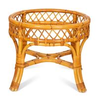 A Pair of Bielecky Brothers Rattan Armchairs and a Side Table.