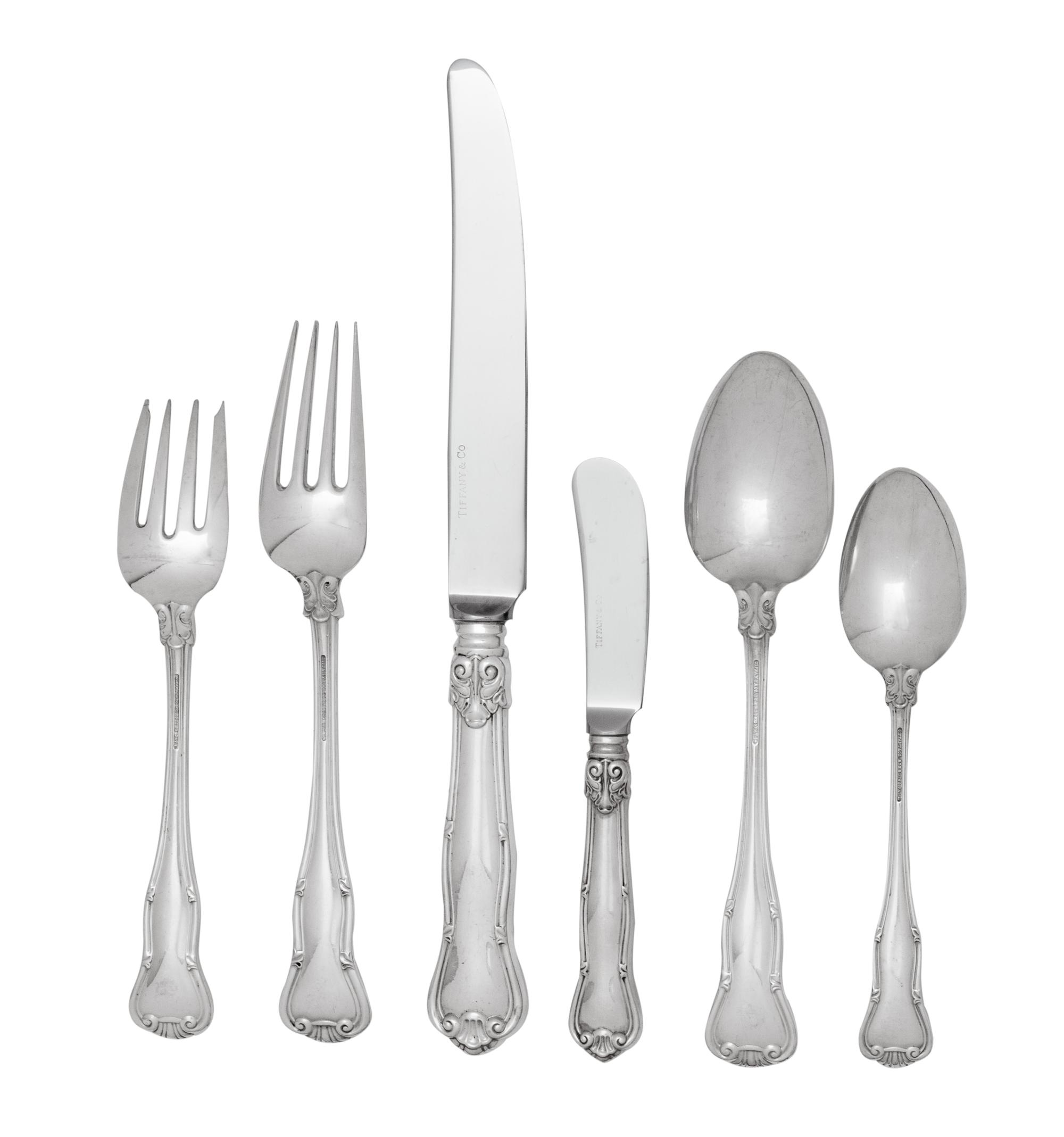 A Tiffany and Co. Provence Silver Flatware Service