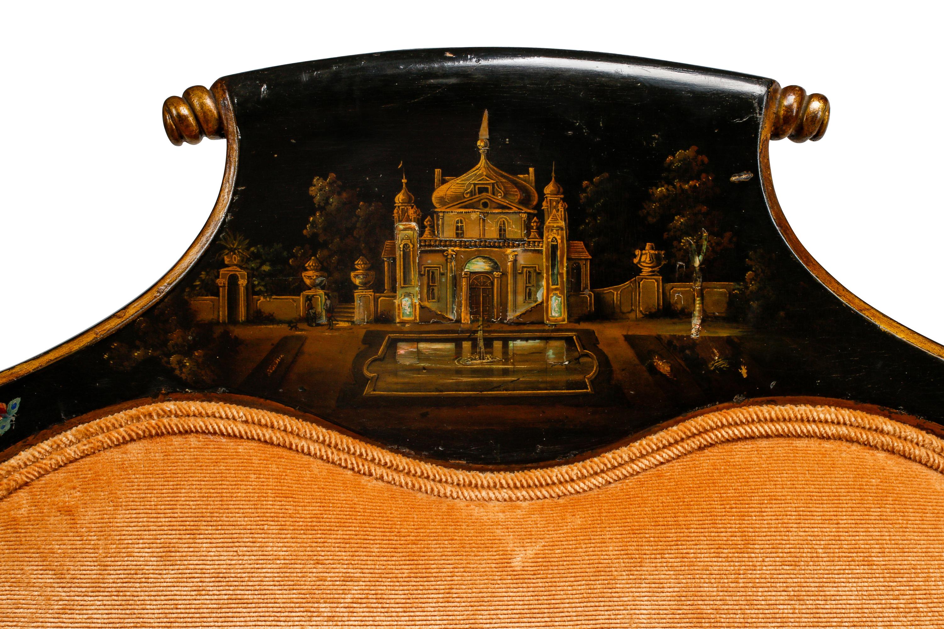 An English Chinoiserie-Decorated Settee
