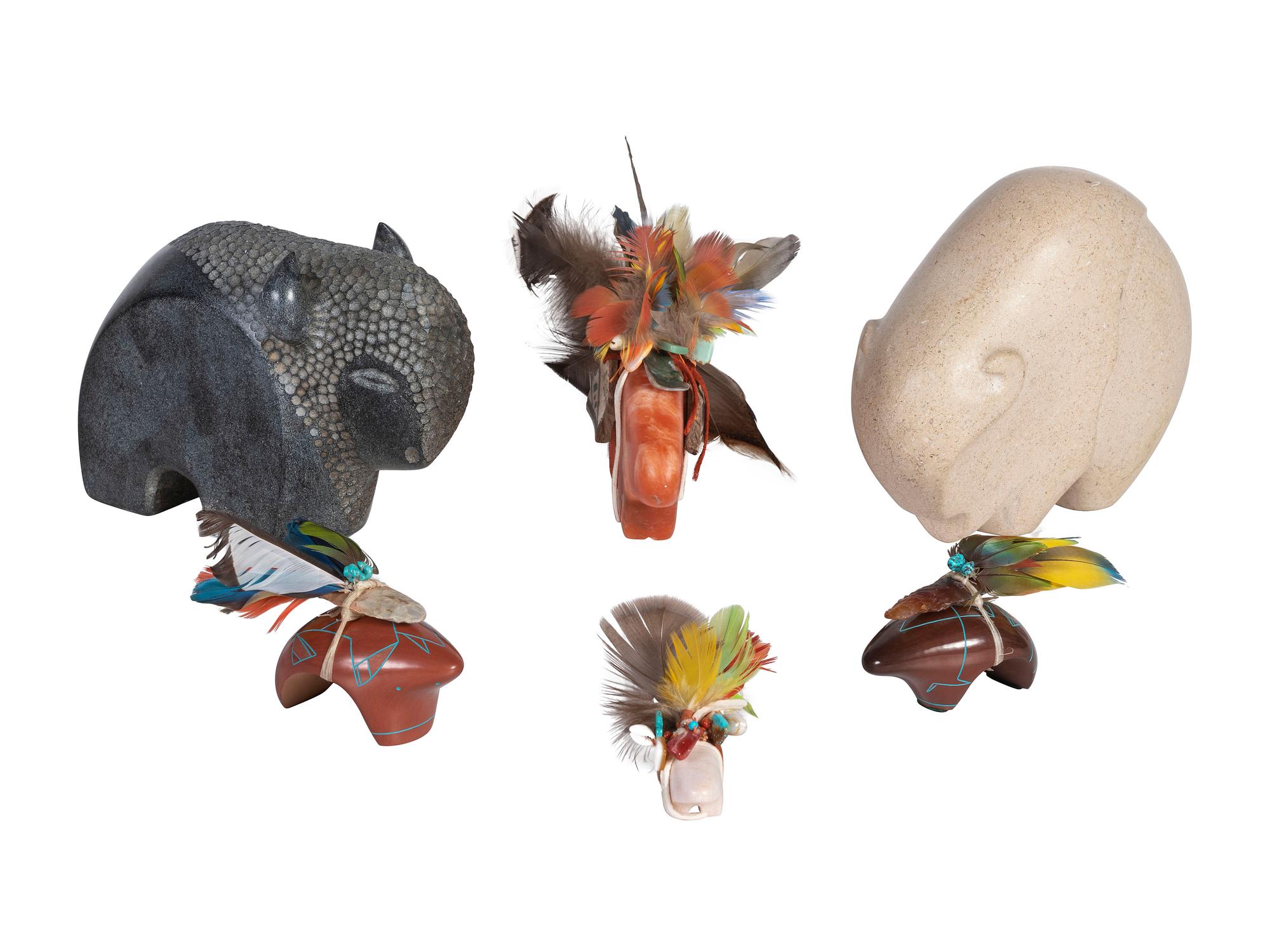 Collection of Stone and Pottery Fetishes