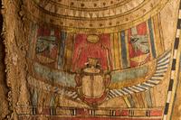 An Egyptian Painted Cartonnage Sarcophagus Fragment