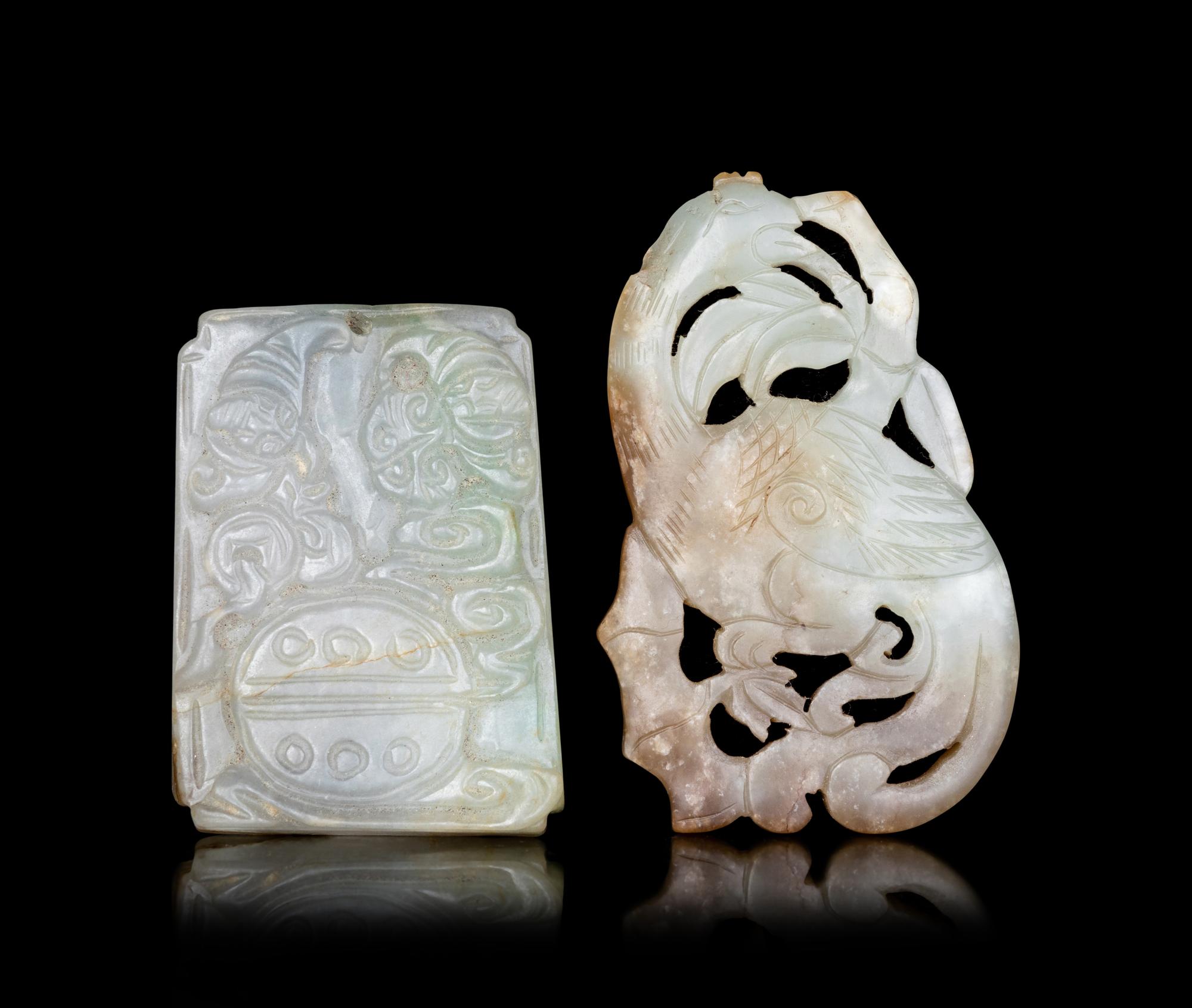 Two Chinese Carved Jade Pendants