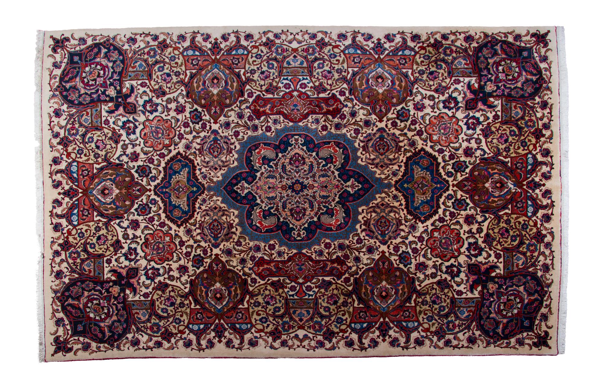 A Kashmir Wool Rug, 11 feet 2 inches x 7 feet 10 inches.