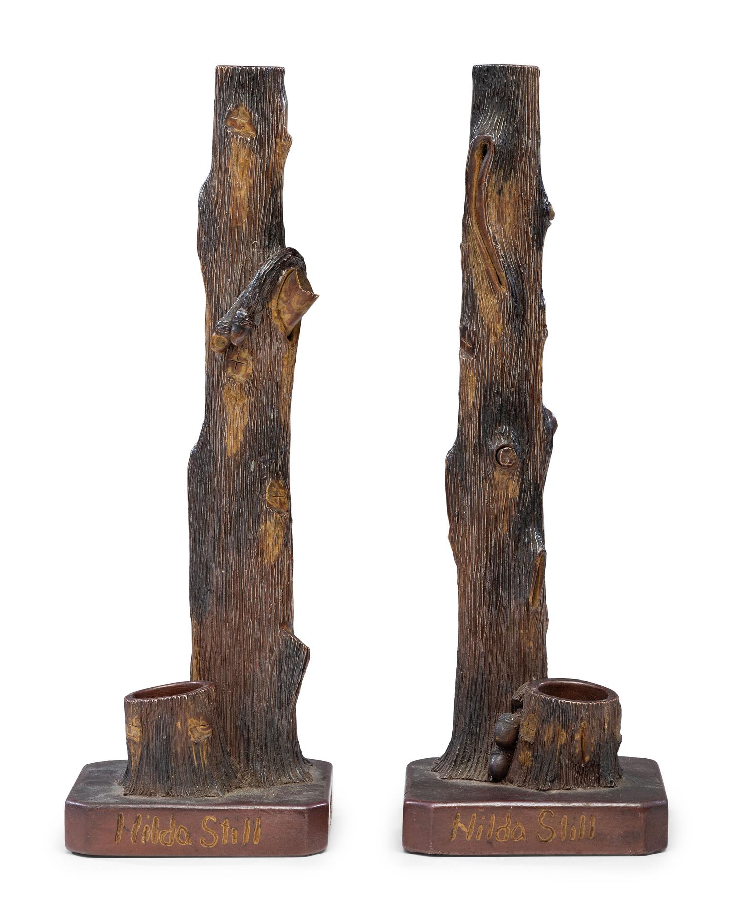 A Pair of Sewer Tile Candle Holders