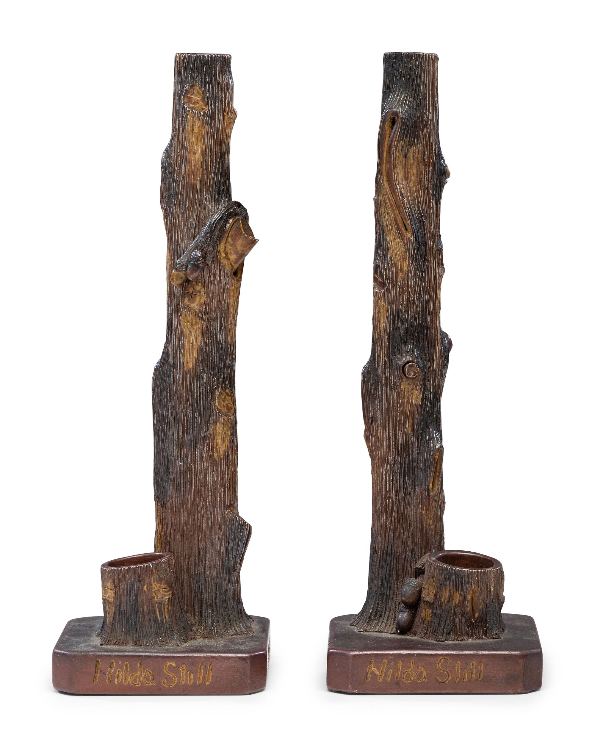 A Pair of Sewer Tile Candle Holders