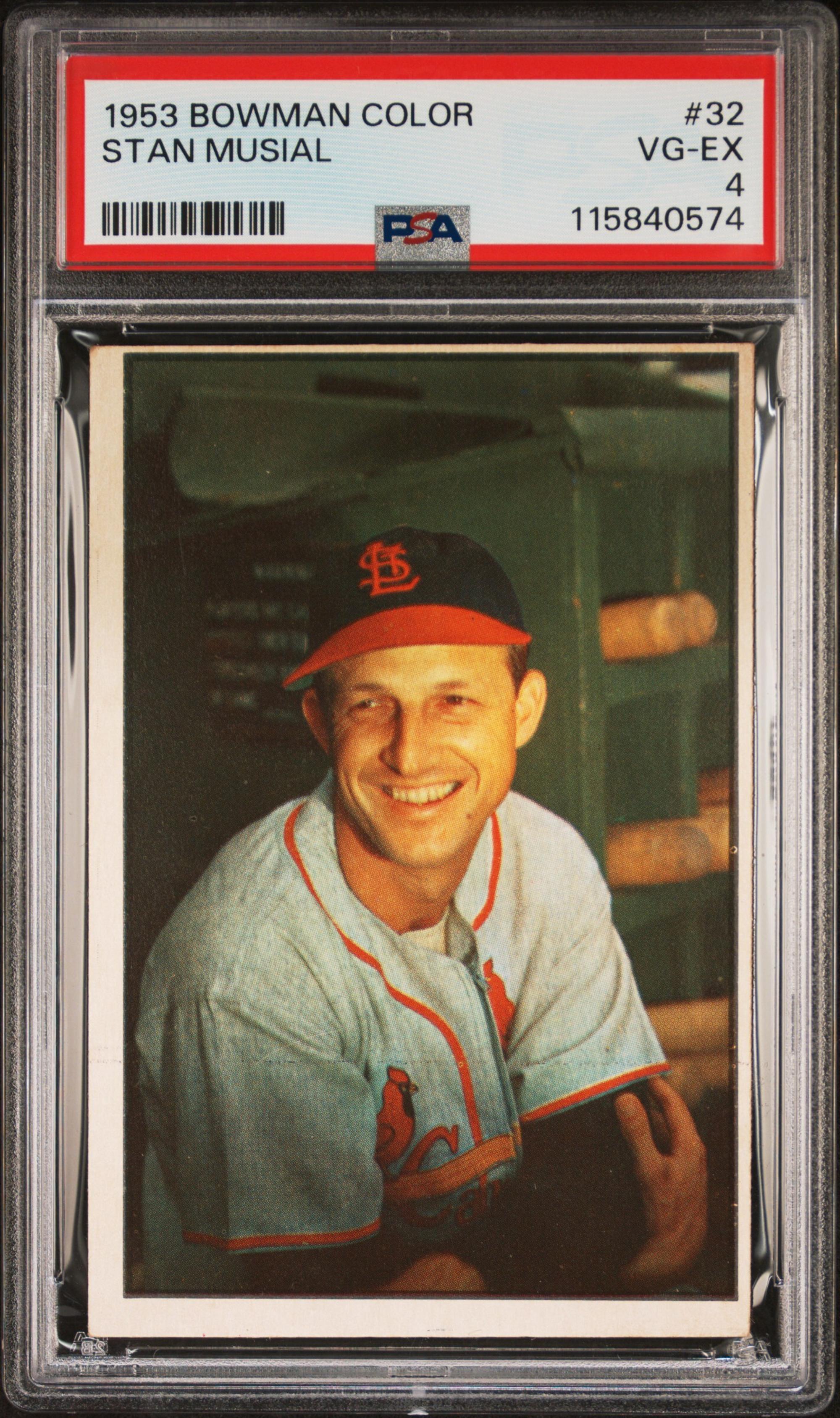 A 1953 Bowman Color Stan Musial Baseball Card No. 32 (PSA 4 VG-EX)