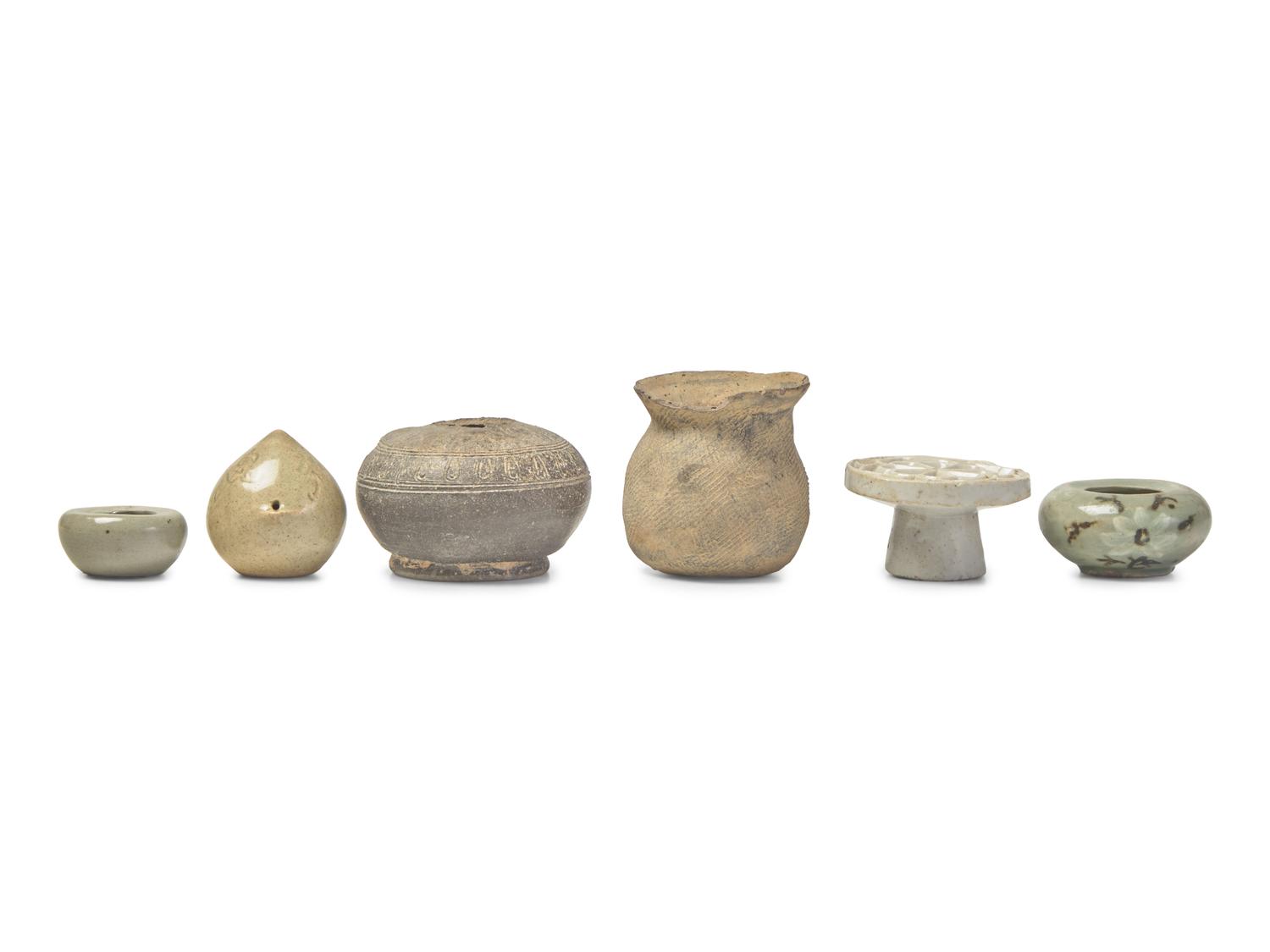 Six Korean Porcelain and Pottery Small Objects