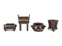 Four Chinese Bronze Incense Burners