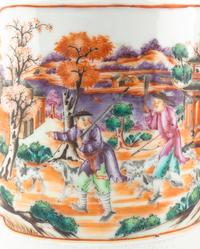 A Large Chinese Export Porcelain Teapot and a Similarly Decorated Export Porcelain Mug