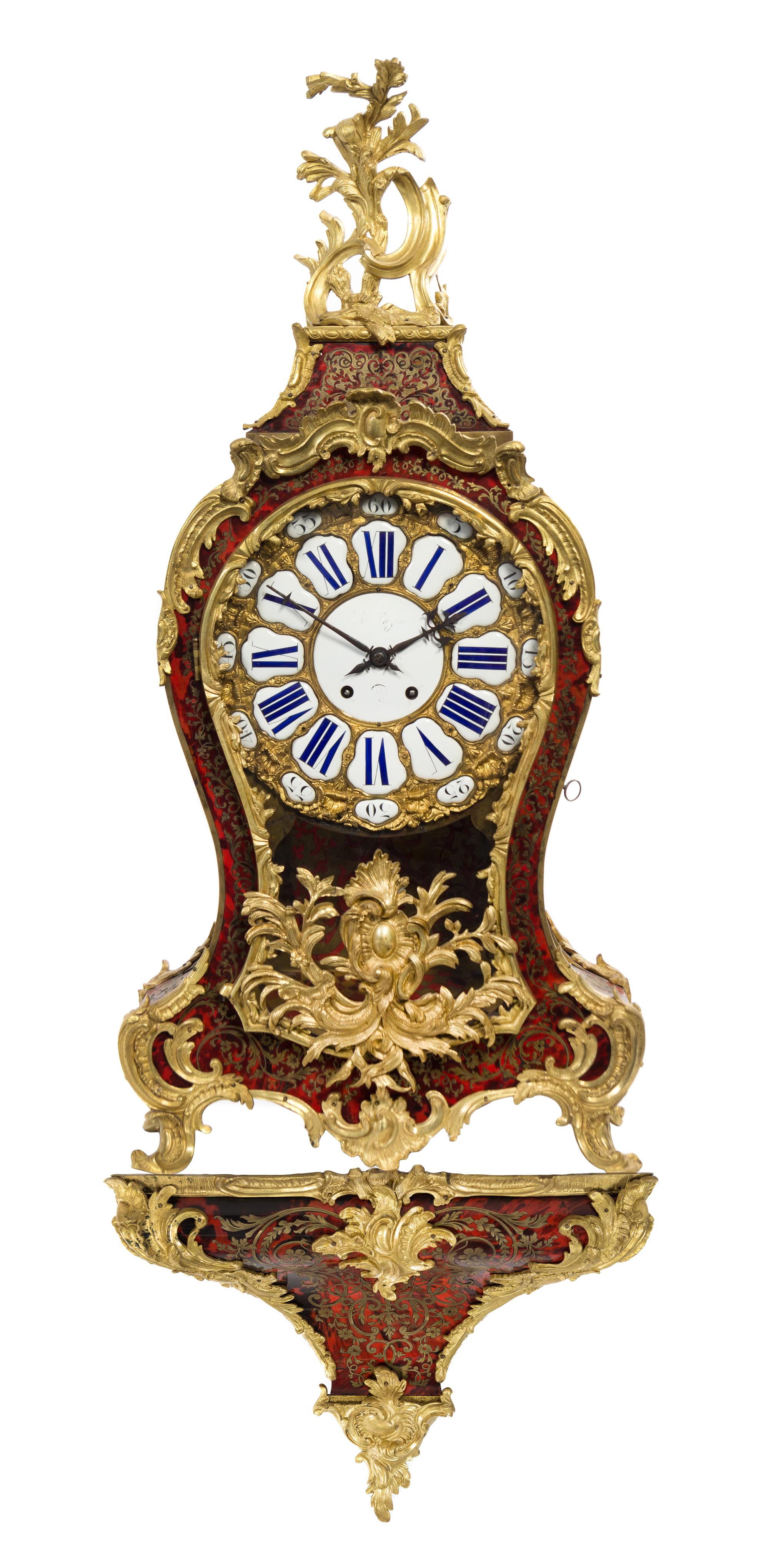A Napoleon III Gilt Bronze Mounted Boulle Marquetry Bracket Clock Height of clock 38 inches. — MID-19TH CENTURY