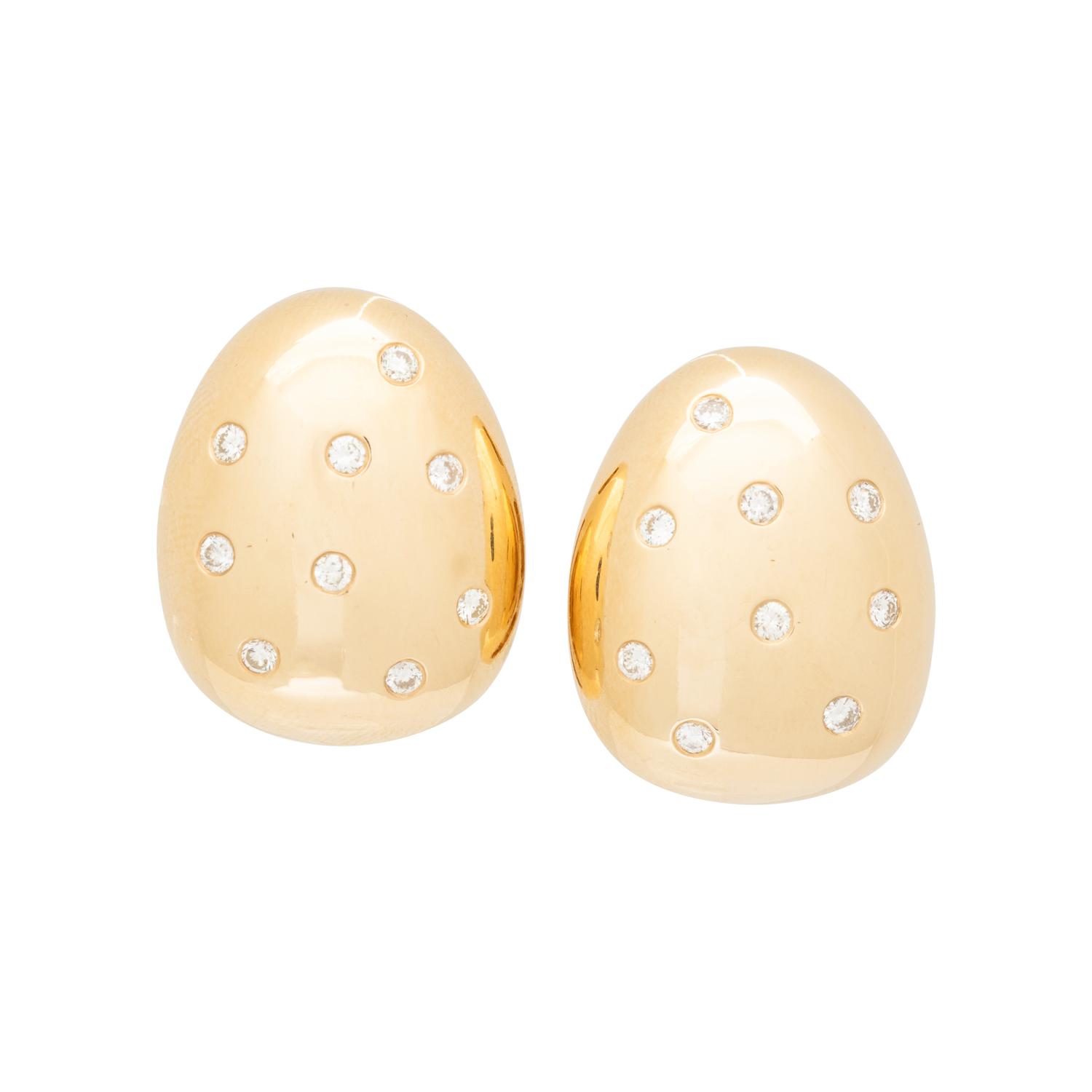 YELLOW GOLD AND DIAMOND EARRINGS