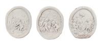 Three Louis XV Style Cast Metal and White Painted Panels