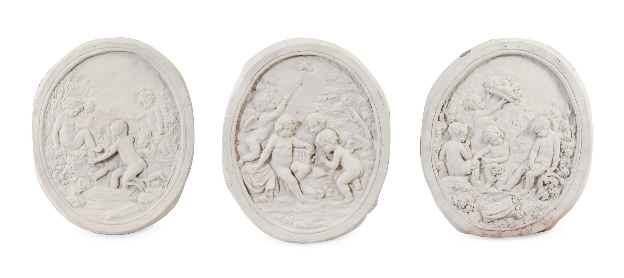 Three Louis XV Style Cast Metal and White Painted Panels