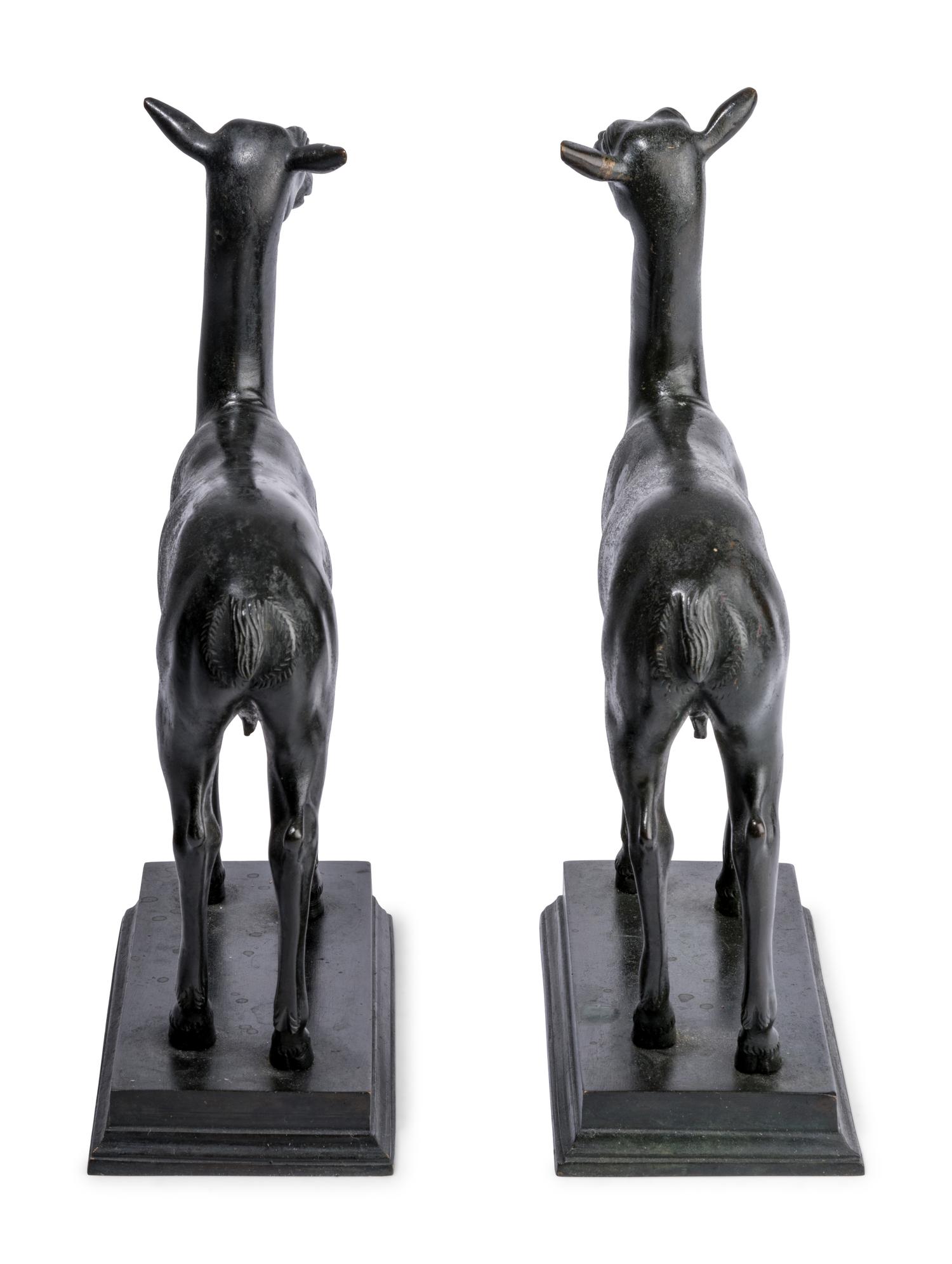A Pair of Continental Bronze Figures of Deer