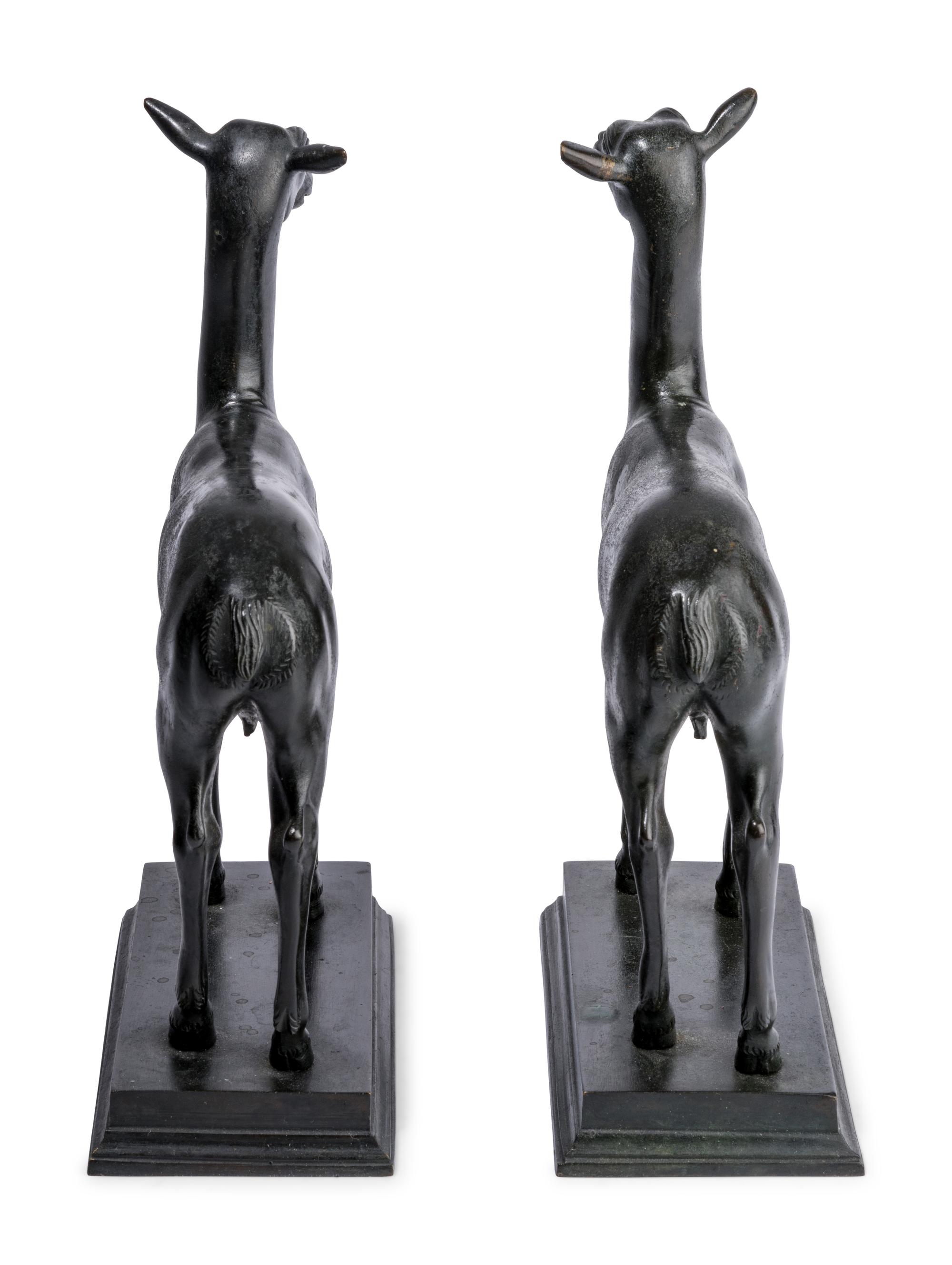 A Pair of Continental Bronze Figures of Deer