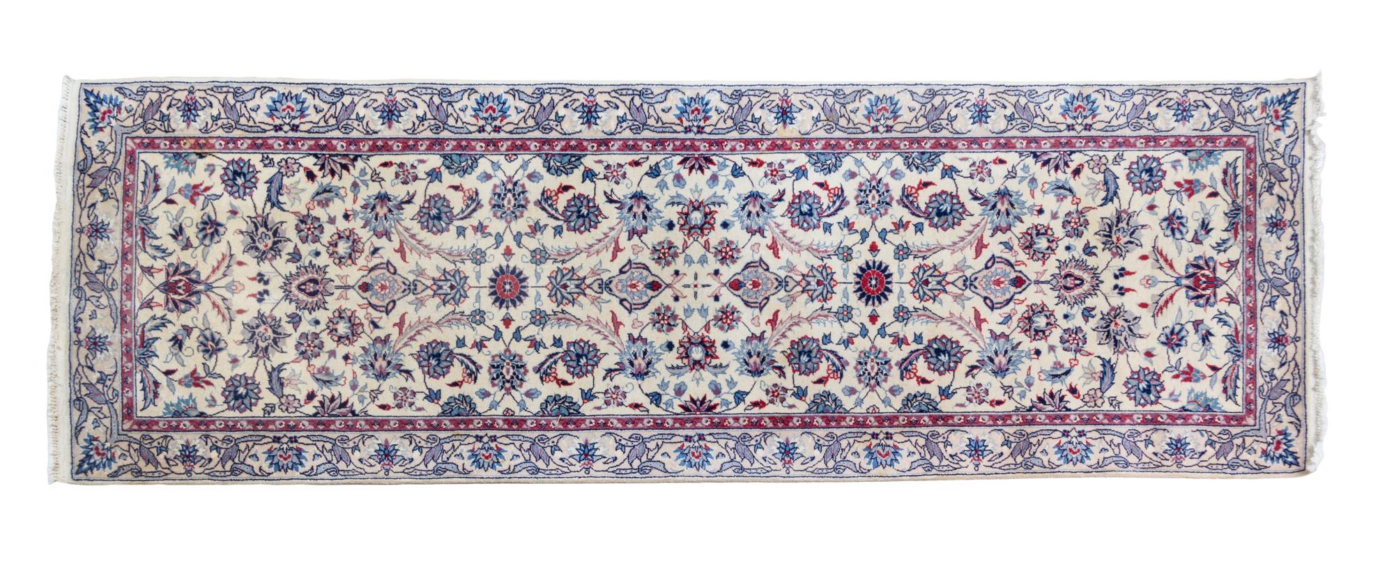 A Kashan Wool Rug 8 feet x 2 feet 6 inches.