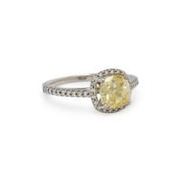 FANCY INTENSE YELLOW DIAMOND AND DIAMOND RING
