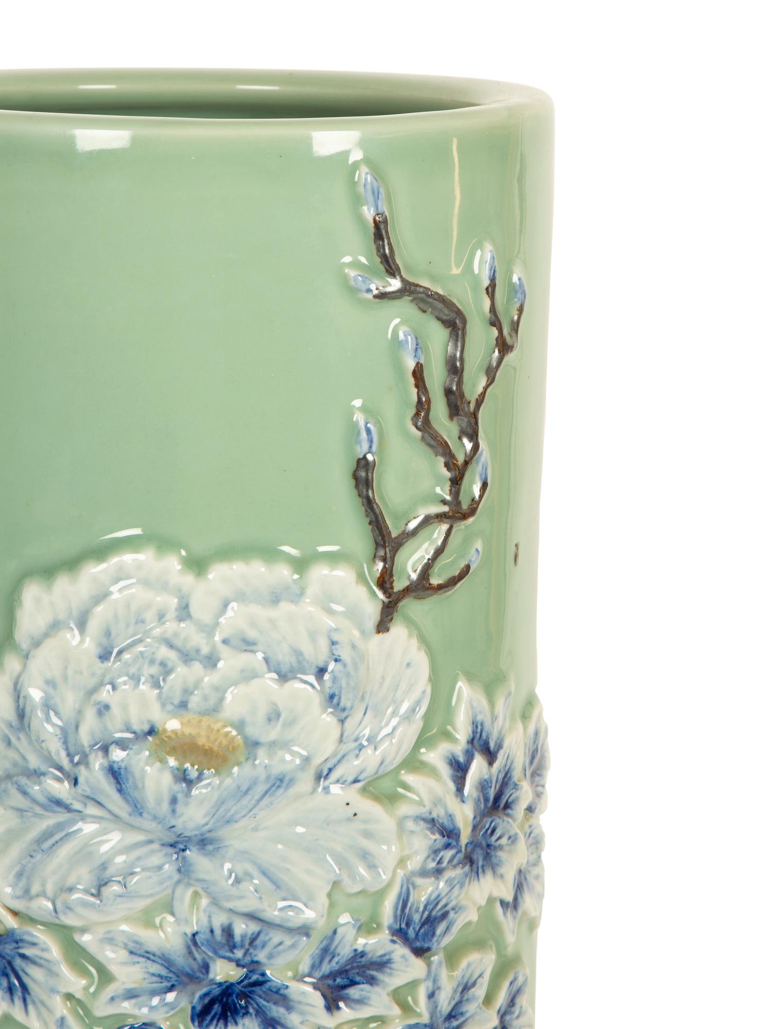 A Chinese Celadon Glazed Porcelain Umbrella Stand