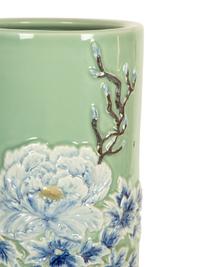 A Chinese Celadon Glazed Porcelain Umbrella Stand