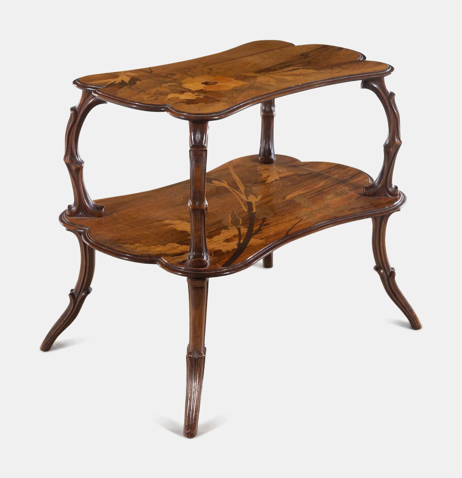 Two-Tier Marquetry Table, c. 1900