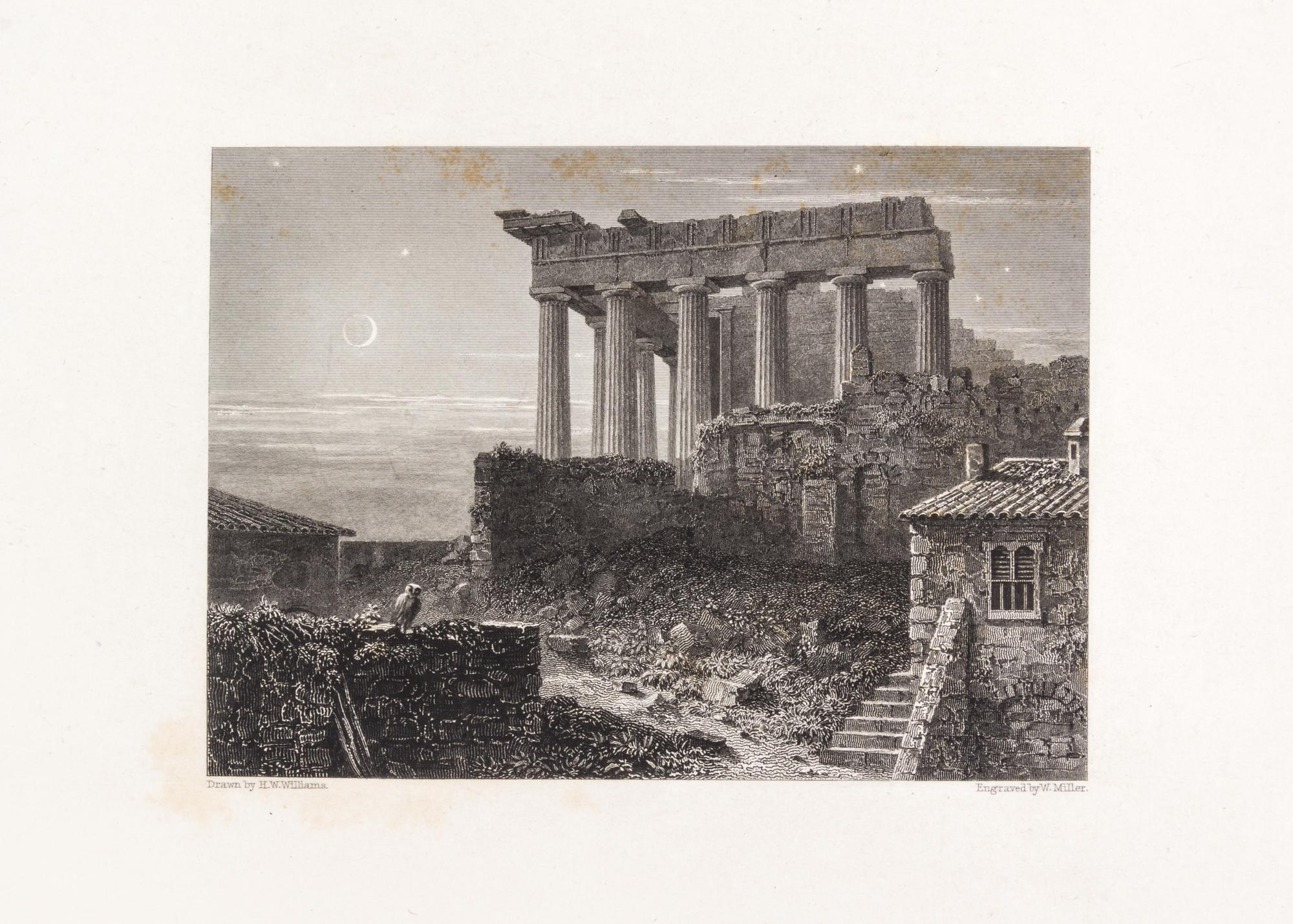(GREECE) WILLIAMS, HUGH W. Select Views in Greece. London, 1829. 2 vols. in one. First ed. in book form.