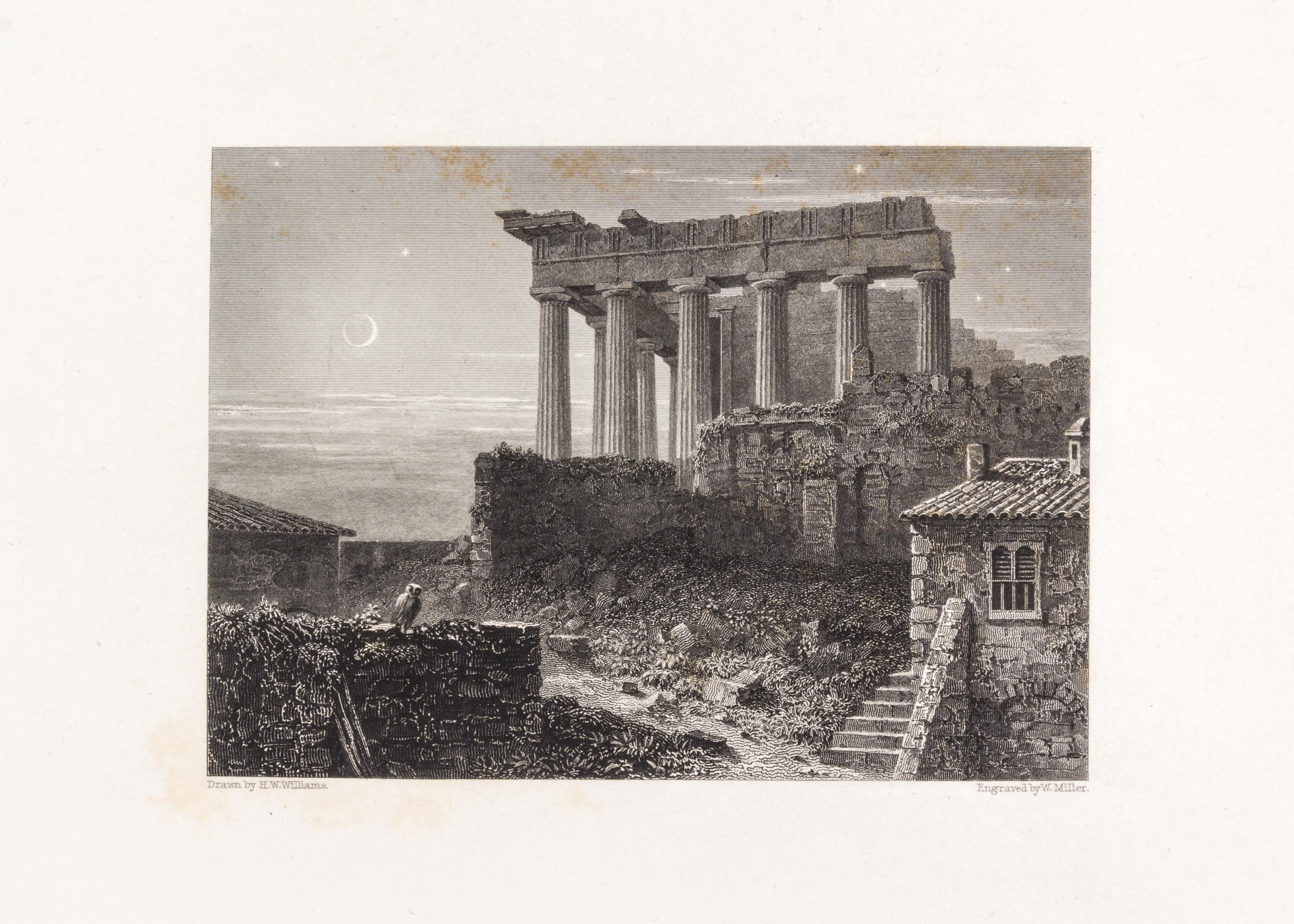 (GREECE) WILLIAMS, HUGH W. Select Views in Greece. London, 1829. 2 vols. in one. First ed. in book form.