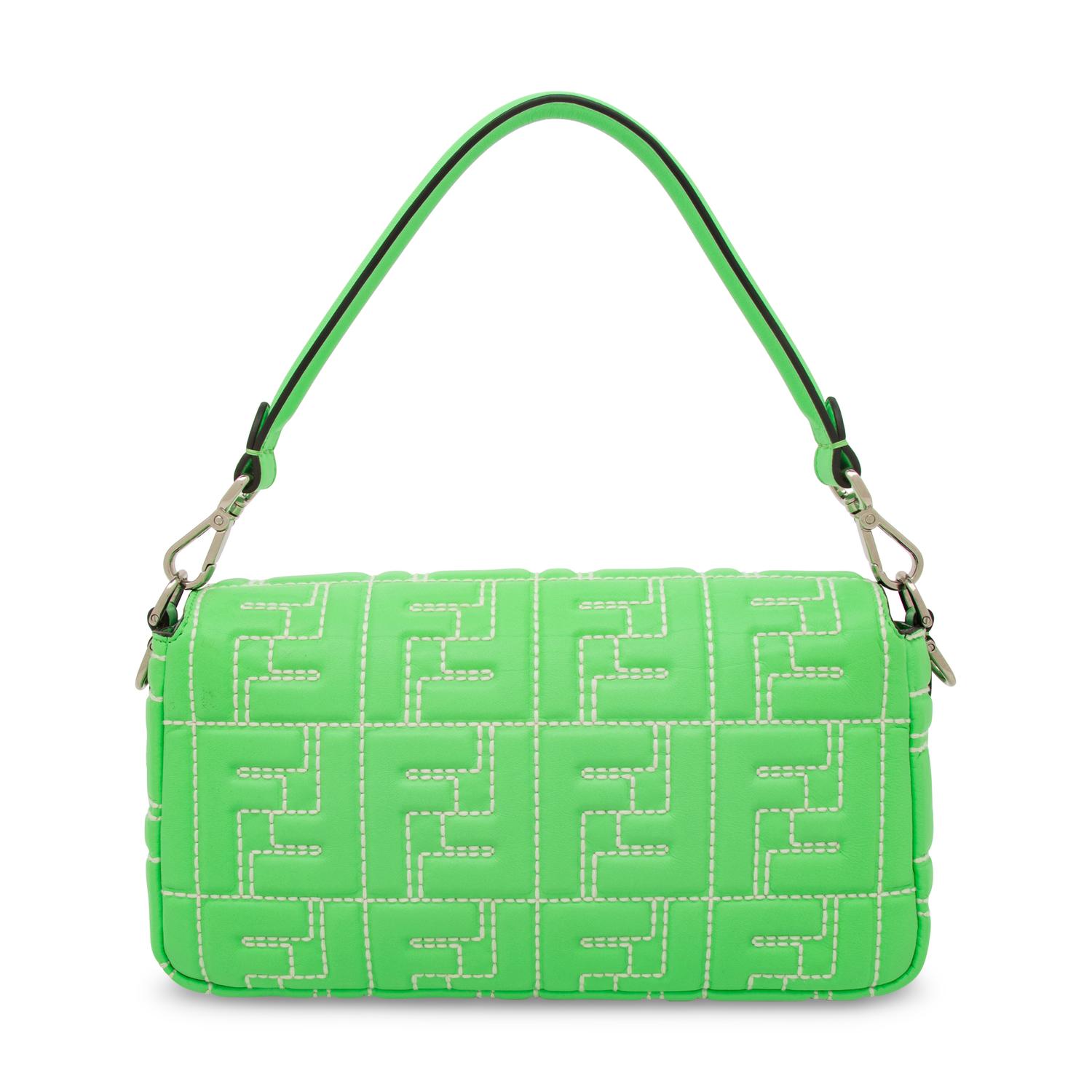 FENDI, MINT GREEN QUILTED LEATHER BAGUETTE