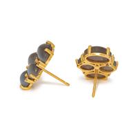 CAT'S EYE CHRYSOBERYL AND DIAMOND EARRINGS