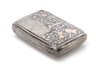An Austro-Hungarian Niello Silver Cigarette Case, Maker's mark JL, Vienna, late 19th/early 20th century, of rectangular form, the lid d