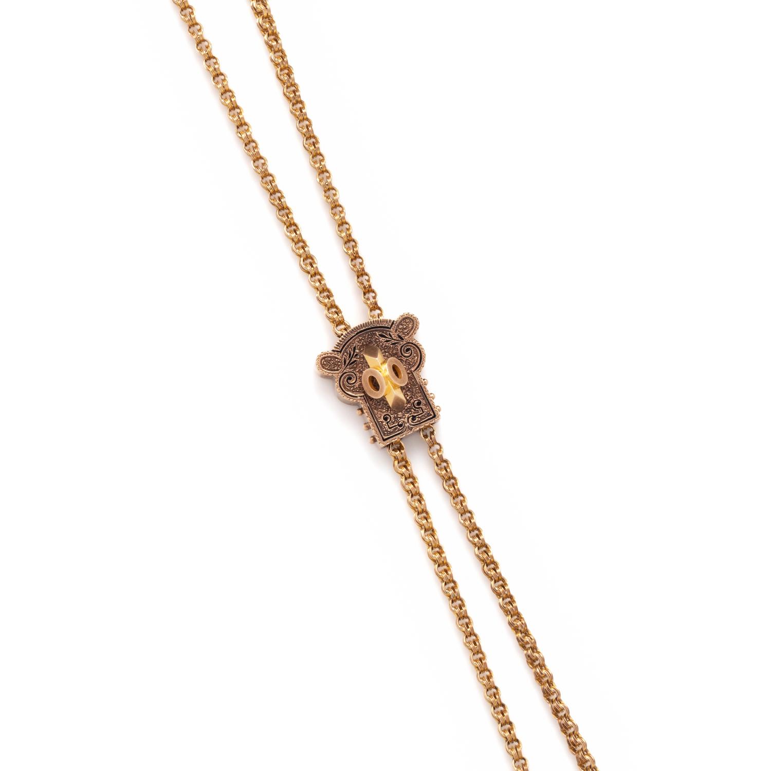 ANTIQUE, YELLOW GOLD WATCH CHAIN