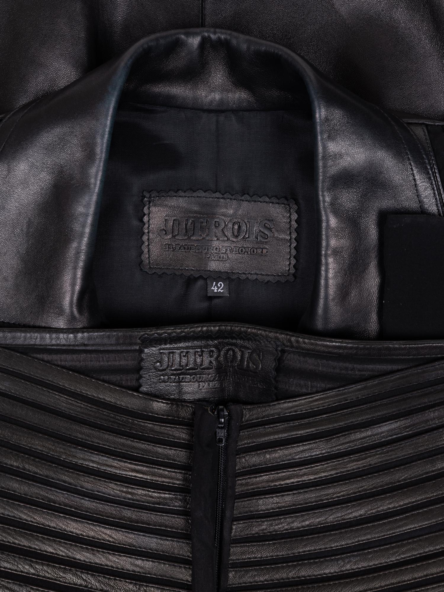 Jitrois Leather Jacket and Pants, 1980-90s