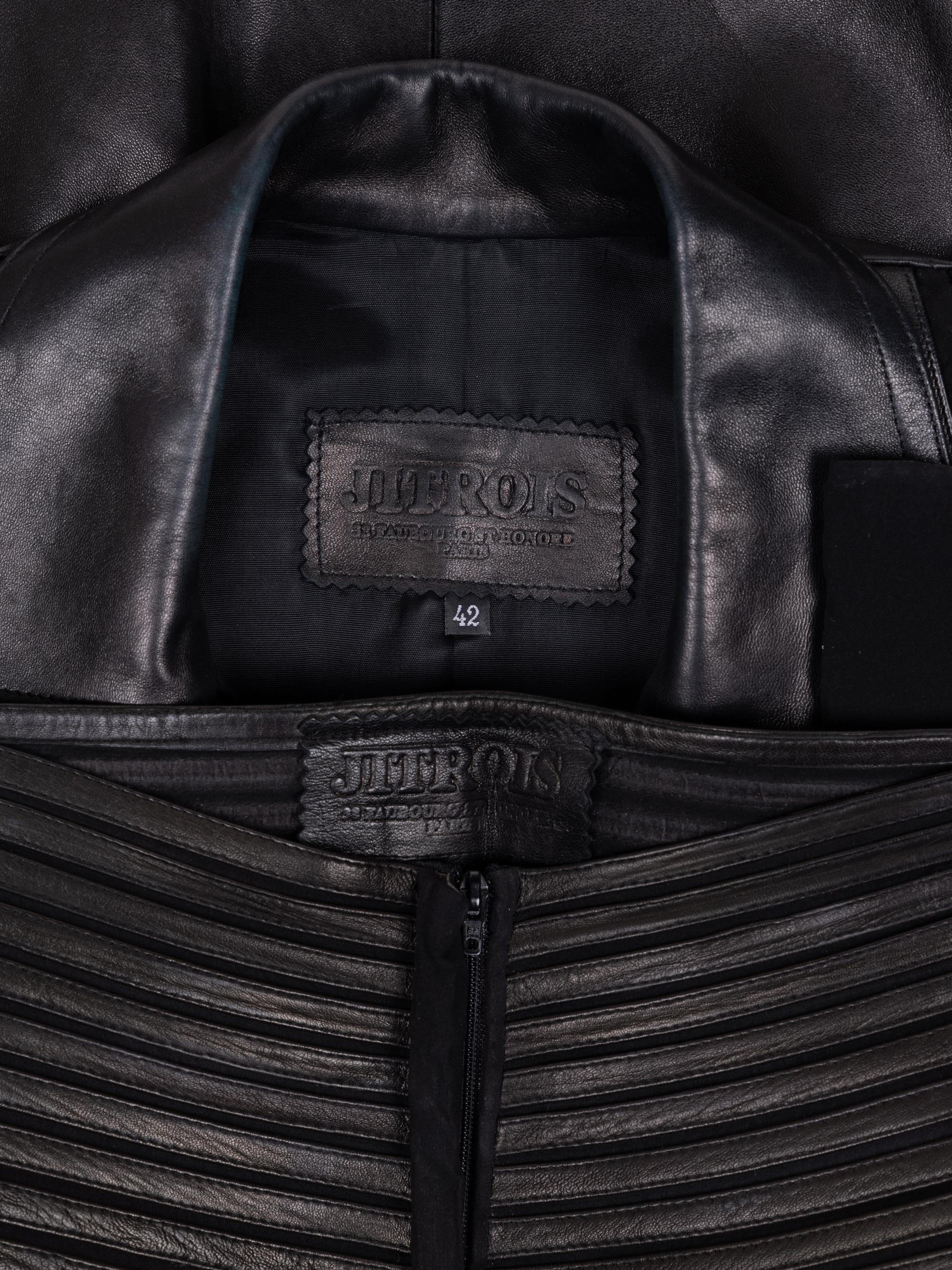 Jitrois Leather Jacket and Pants, 1980-90s