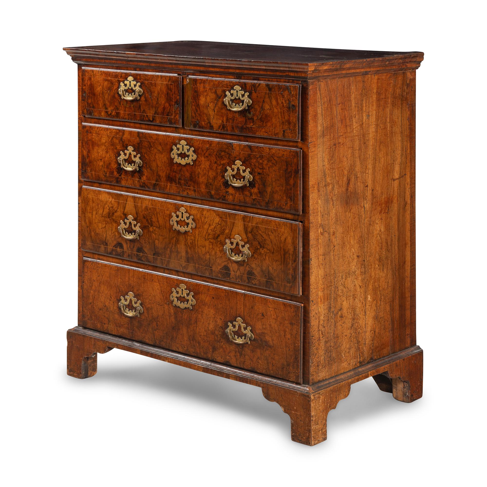A George II Walnut Chest of Drawers