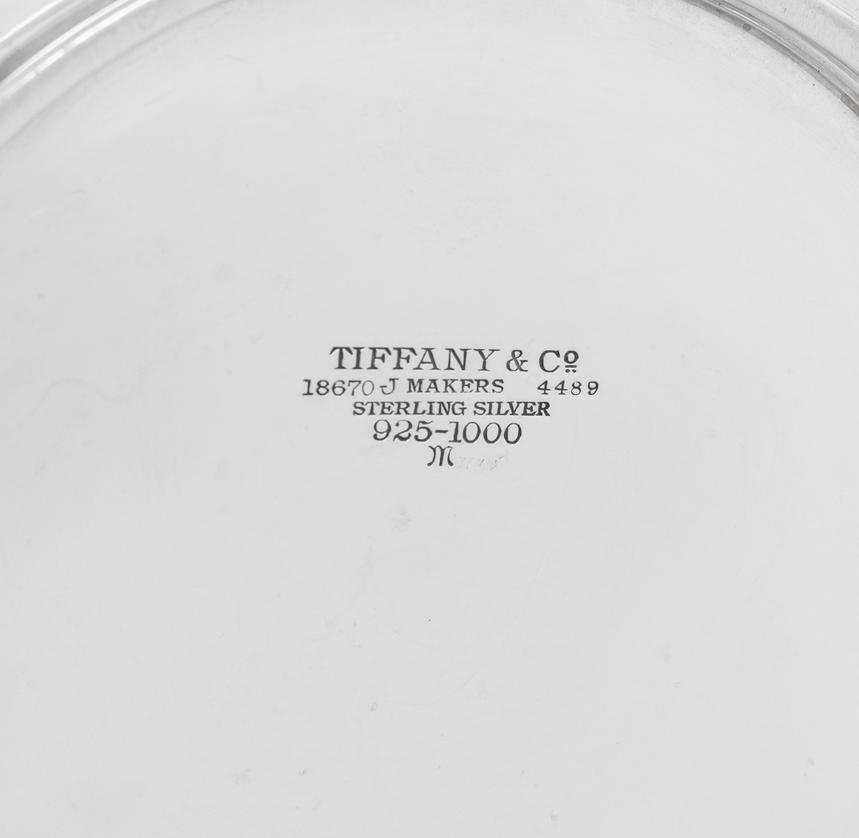 A Tiffany and Co. Engraved Silver Dish