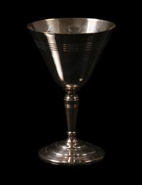 A Set of Eight Mappin and Webb Silver-Plate Art Deco Cocktail Glasses