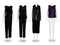 Four Sleeveless Tops and Two Sequined Pants: One Akris, One Giorgio Armani, One Unlabeled and Three Ralph Rucci