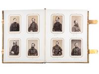 [CIVIL WAR]. BRADY, Mathew, photographer. Exceptional album containing 120 CDVs of Union generals and officers, incl. Joshua Chamberlain and George A. Custer. New York, NY: E. & H.T. Anthony, 1860s.