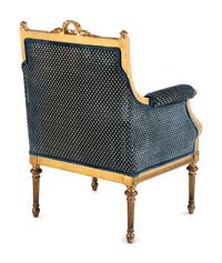 A Louis XVI Style Giltwood Bergère