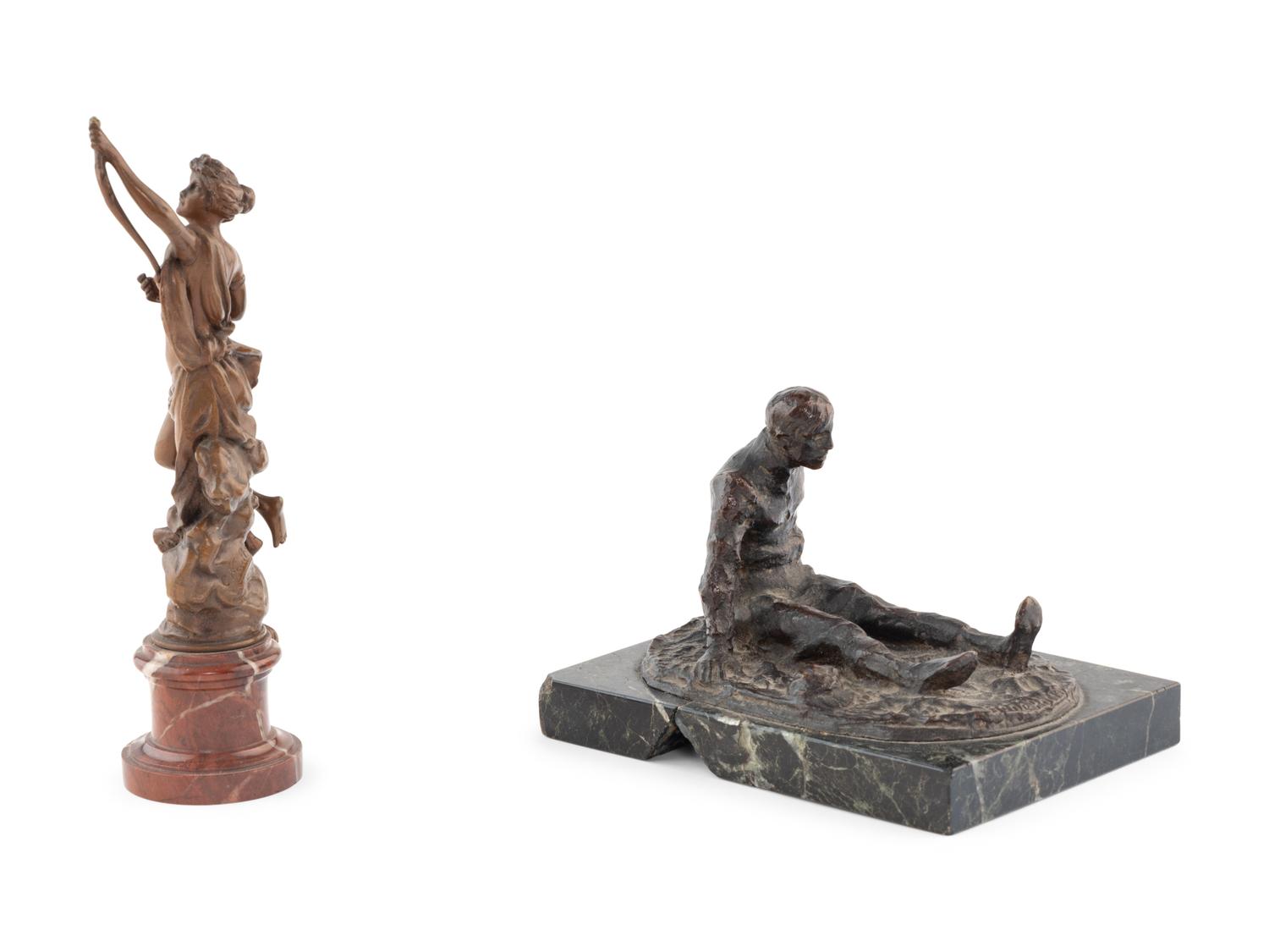 Two Patinated Bronze Figures, One by Carl Kauba