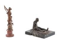 Two Patinated Bronze Figures, One by Carl Kauba